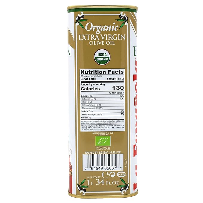 La Española Organic Extra Virgin Olive Oil 34 Ounce