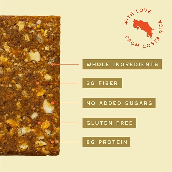 PEJI BAR Superfood Energy Bars | Golden Zing Pineapple Golden Berry Flavor | Gluten Free 8g Protein Fiber Whole Ingredients No Sugar Added | Adventure Ready Snack 12 Count