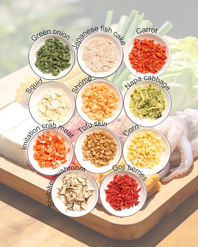 Ramen Toppings Seafood Mix 14oz 11 Ingredients Blend with Added Superfood Goji Dried Ramen Toppings for Ramen Noodles Non-GMO Low Sodium and Richer Flavors