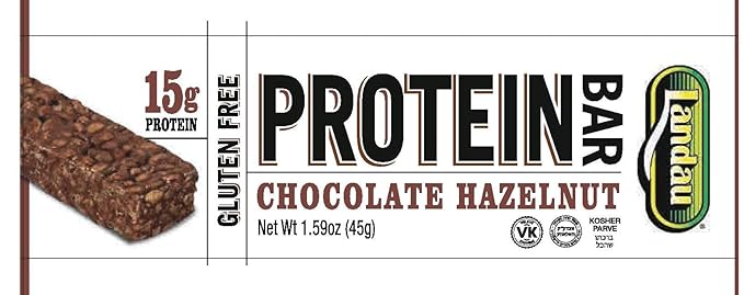 Landau Protein Bar 15 g Protein 1.6oz bar 12 Bars (Peanut Caramel) (Hazelnut)