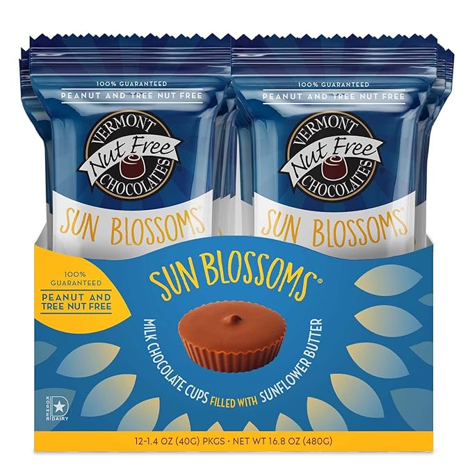 Vermont Nut Free Chocolates Sun Blossoms® (Milk Chocolate) 12 Count Nut-Free Egg-Free Kosher