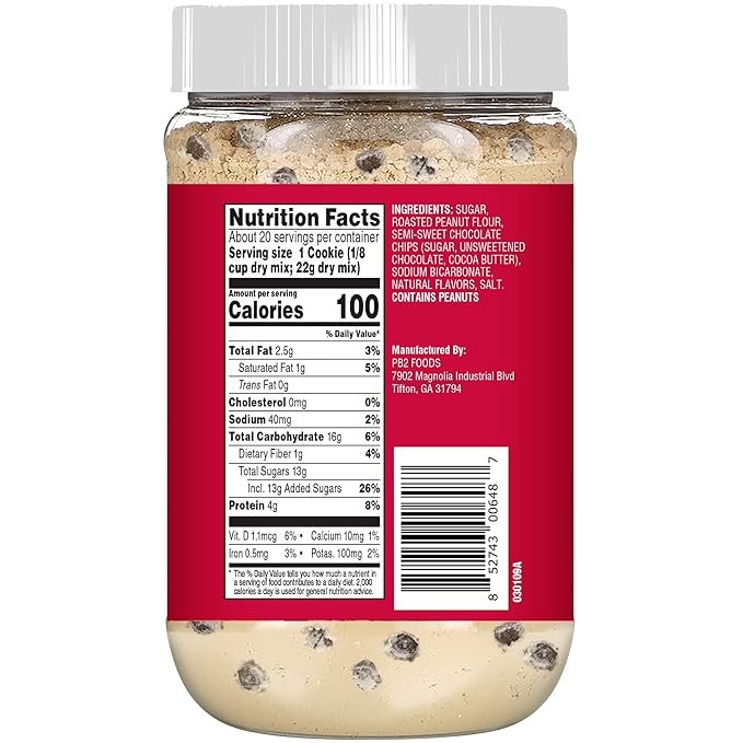 PB2 Pantry Chocolate Chip Cookie and Brownie Mix Gluten Free Non-GMO 4g Protein Per Cookie Vegan (2 Jars - 16 Oz Each)