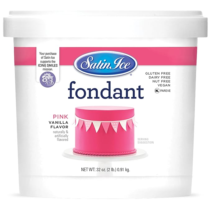 Satin Ice Fondant for Cake Decorating Pink (2 Pound)