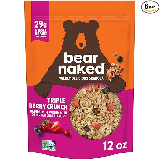 Bear Naked Triple Berry Fit Granola - Non-GMO Kosher Vegan - 12 Oz (Pack of 6)