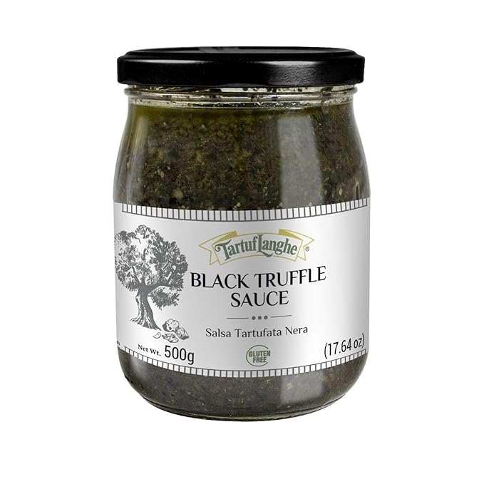 TartufLanghe Black Truffle Tartufata Pasta Sauce – Gourmet Italian Summer Truffle Sauce With Mushrooms Versatile Condiment for Pasta Pizza Meat Fish &amp Flatbreads - 17.6 OZ (Pack of 1)