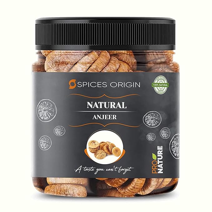 Spices Origin Premium Afghani Anjeer - 250 Gm | Dried Figs | Jar Pack_Packing May Vary