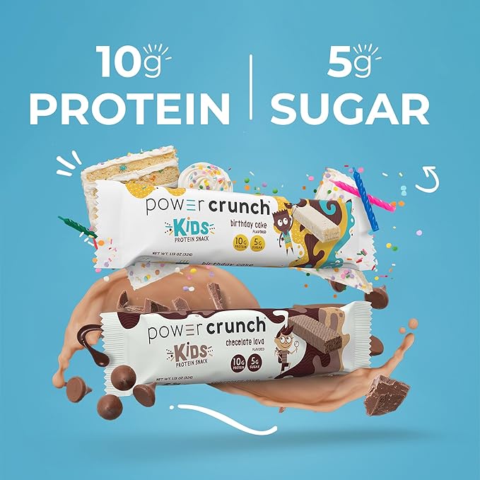 Power Crunch Protein Wafer Bars and Power Crunch KIDS Protein Bars Variety Pack (15 Count) High Protein Snacks with Delicious Taste