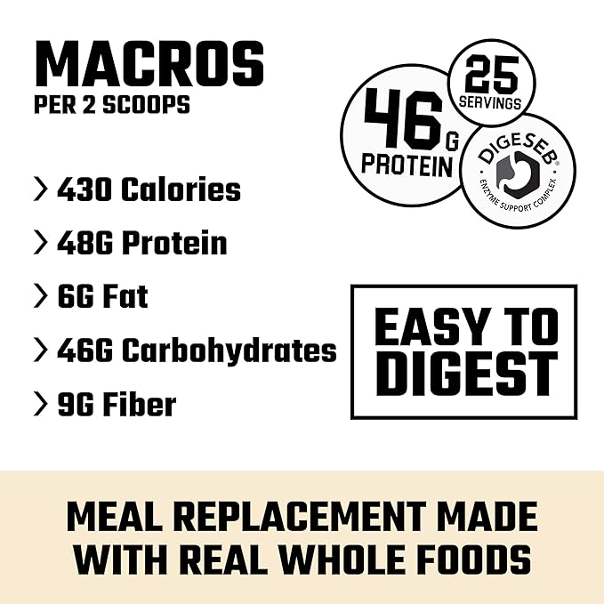 Axe &amp Sledge Supplements Home Made Whole-Foods-Based Meal Replacement Powder 25 Servings (Pack of 1) (Vanilla)