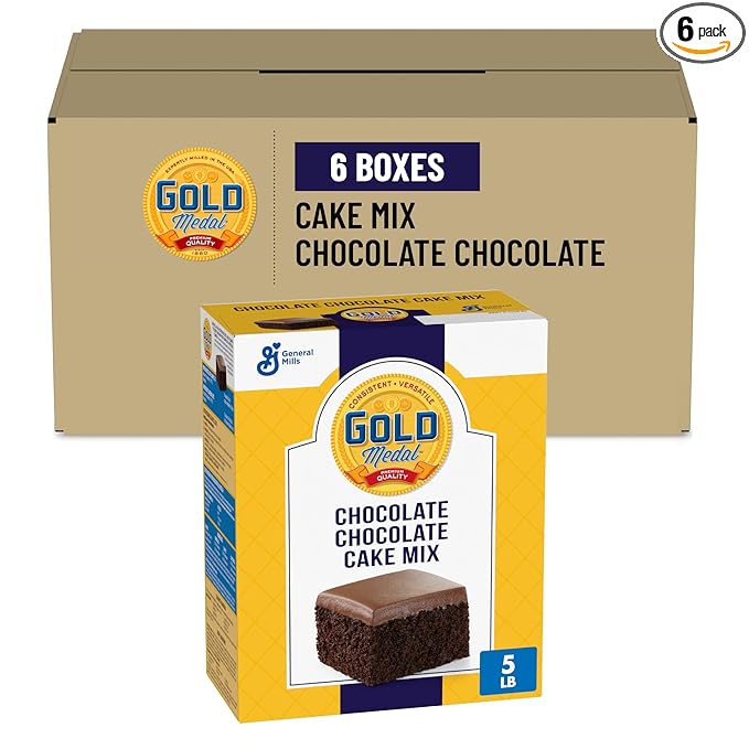 Gold Medal Chocolate Chocolate Cake Mix 5 Lb Box (Pack of 6)