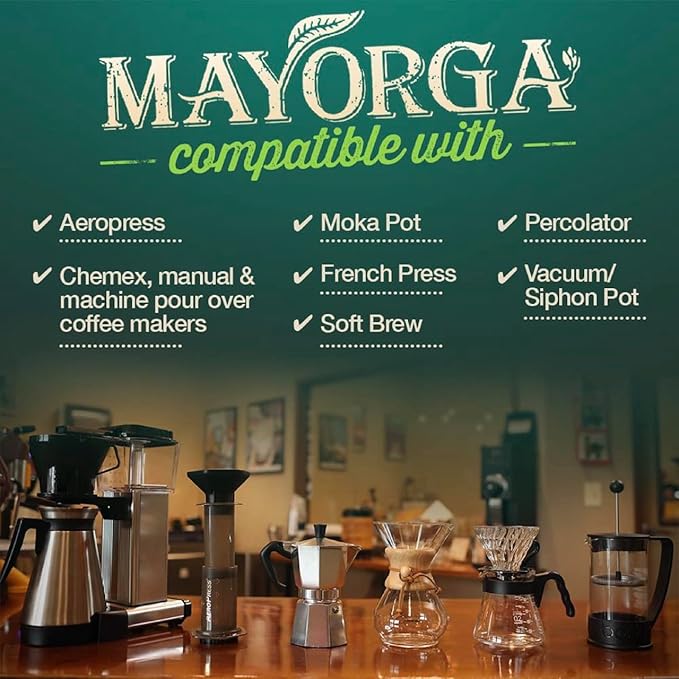 Mayorga Organic Coffee 2lb Mayan Blend - Medium Roast Whole Bean Coffee Specialty Grade 100% Arabica Slow Roasted Chocolate and Floral Flavor with Low Acidity - USDA Organic Non-GMO Kosher