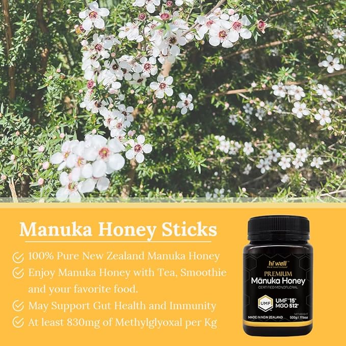 Hi Well Premium Manuka Honey Certified Monofloral UMF 15+ MGO 515+ 500g