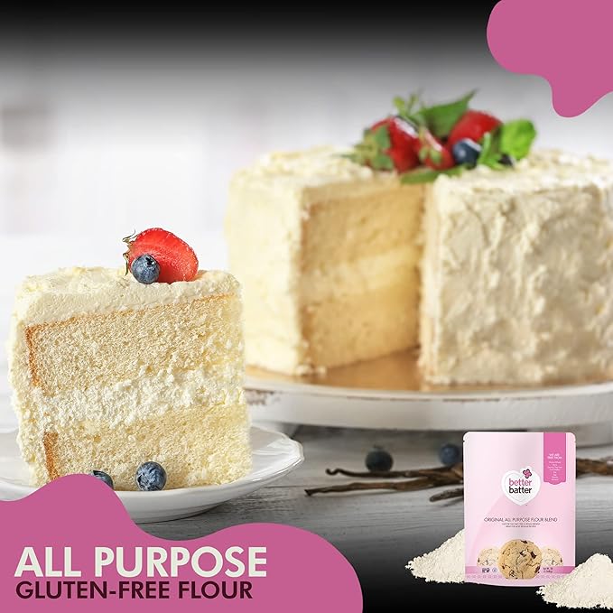 Better Batter Gluten Free Flour - Award Winning Nutritious Vegan Allergen Free &amp Kosher - Cup for Cup Alternative All-Purpose Baking Organic Non-GMO 25 lbs