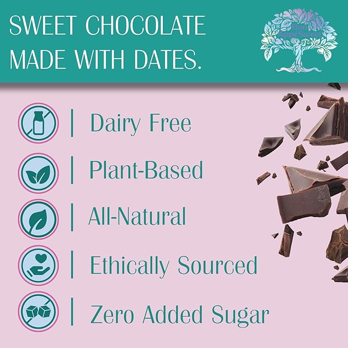 Bon Appesweet Date Sweetened Chocolate Bar - Healthy Dark Chocolate | Sea Salted Almond Chocolate | 2.2 Ounce (Pack of 3) | Organic Zero Added Sugar 70% Cacao Plant Based Dairy Free and Guilt Fre