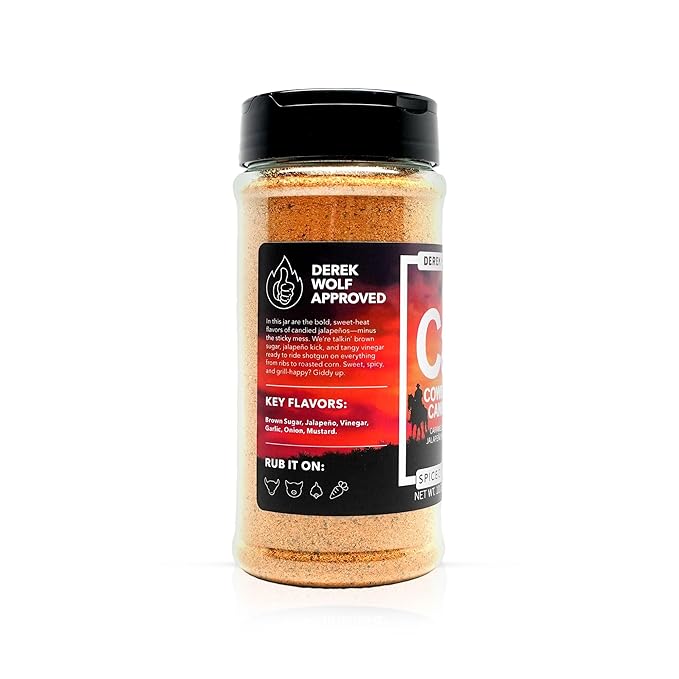 Spiceology – Derek Wolf Cowboy Candy Seasoning – Sweet &amp Spicy Jalapeño Spice Blend – Gourmet Rub for Grilling Smoking BBQ Meat &amp Veggies – Freshly Ground – 10.4 oz