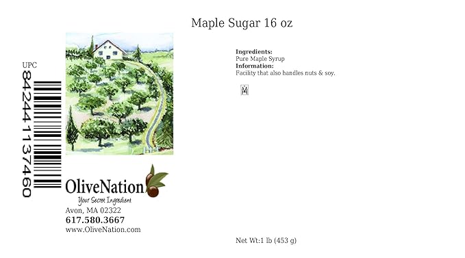 OliveNation Maple Sugar Natural Sweetener from Real Maple Syrup Non-GMO Gluten Free Dairy Free Kosher Vegan - 16 ounces