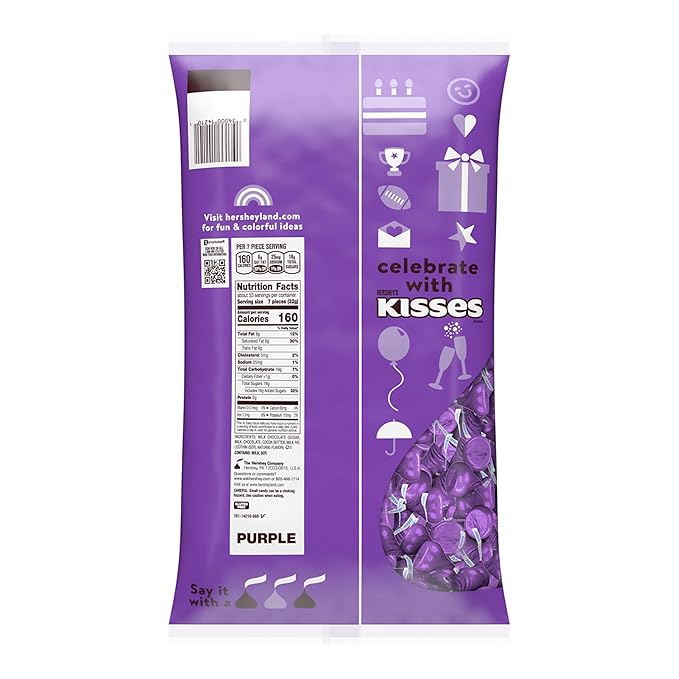 HERSHEY'S KISSES Milk Chocolate Candy Bulk Bag 60 oz
