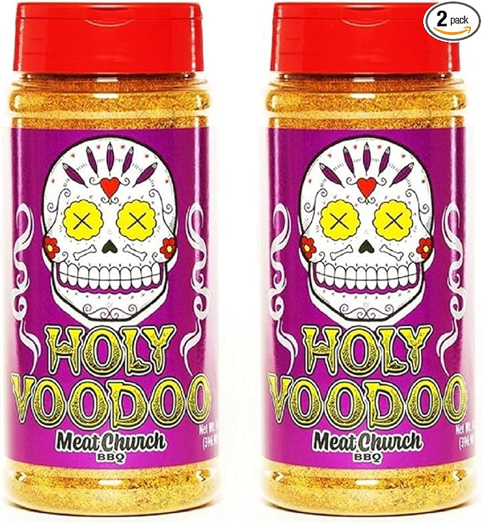 Meat Church BBQ Rub Combo: Two Bottles of VooDoo (14 oz) BBQ Rub and Seasoning for Meat and Vegetables Gluten Free Total of 28 Ounces