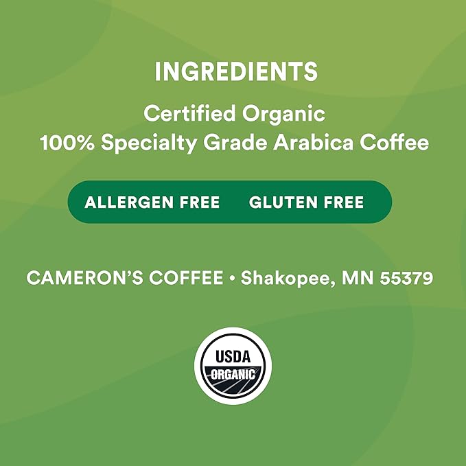 Cameron's Coffee Roasted Whole Bean Coffee Organic Scandinavian Blend 4 Pound