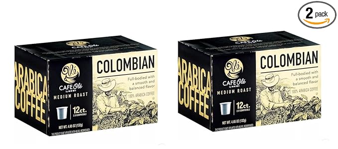 Cafe Ole HEB Single Serve Coffee Pods 12 count - 2 boxes (Colombian)