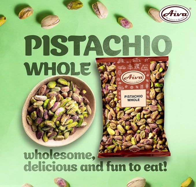 Aiva Raw Pistachios No Shells Unsalted (2 LB) – Premium Whole Nuts for Snacking Cooking and Baking