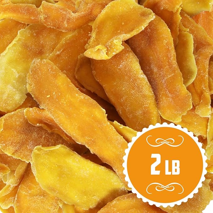 Dried Mango Slices - Soft &amp Juicy Sweet Dried Mango Slices Healthy Snack Delicious Texture Chewy Ripened Mangos Dried Fruits with Natural Tangy Sweetness of Fresh Mangoes Natural Source of Vitam