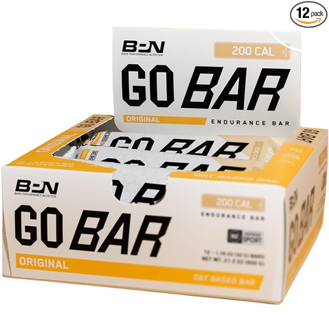 BARE PERFORMANCE NUTRITION Go Bar Oat Based Endurance Training Snack 36g of Carbohydrates and 200 Calories Per Serving 12 Bars Per Box Original Oat