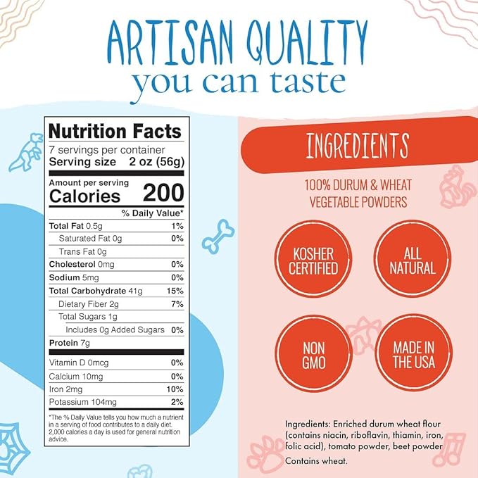 Pastabilities Fun Shaped Pasta for Kids - Tennis Pasta - Racket Sport Theme Non-GMO Natural Wheat Pasta All-Natural Kosher Certified Made in the USA (6 Pack 14 Oz)