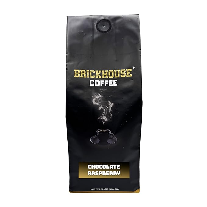 Brickhouse Chocolate Raspberry Flavored Ground Coffee – Fruity &amp Rich 100% Arabica 2-Pack (12oz Bags)