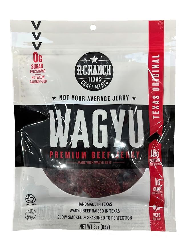 R-C Ranch - Wagyu Beef Jerky Gift Basket Variety Pack - 4 Bags of Wagyu Beef Jerky - 2 Packs of Wagyu Meat Sticks - 5 Star Seasoning - Great Gift for Valentine's Day!