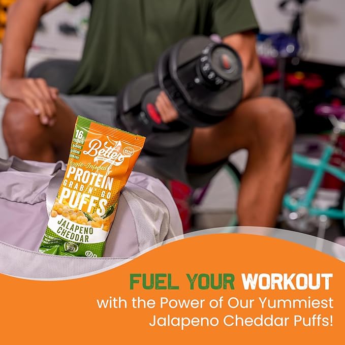 Better Than Good Savory Keto Jalapeno Cheddar Protein Puffs | Gluten-Free -16g Protein Low Sugar Low Calorie Diabetic Friendly Snacks | Low carb Healthy Kids Snack | No Artificial Flavours (12-Pac