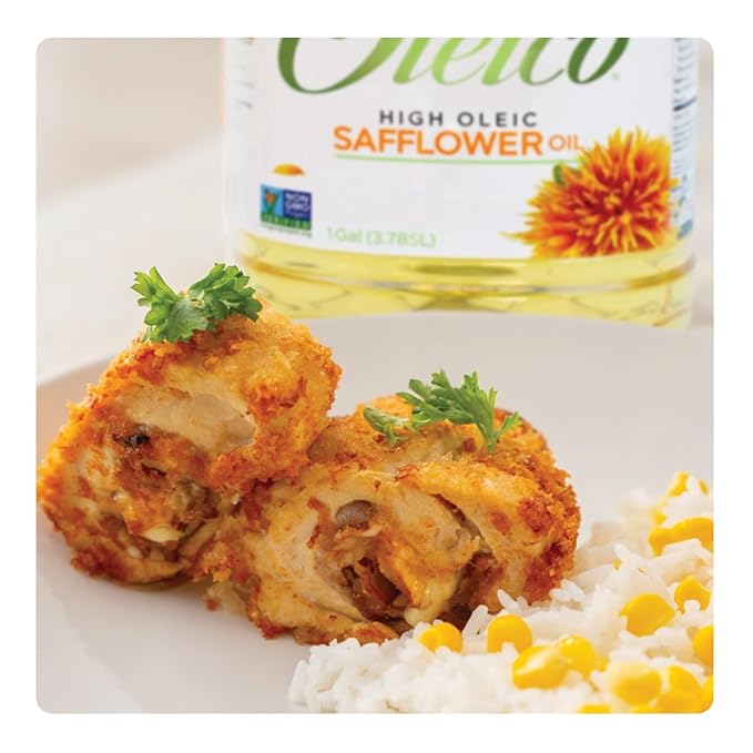 Oleico - High Oleic Non GMO Certified Kosher Verified Expeller Pressed High Heat Stable Safflower Oil Bottle of 128 fl oz