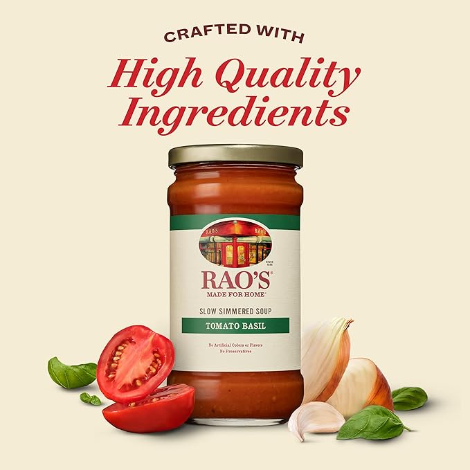 Rao's Homemade Slow Simmered Soup Tomato Basil 16 Ounce (Pack of 6)