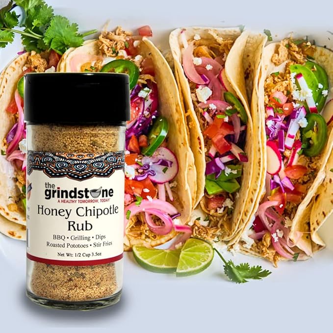 Honey Chipotle Rub Sweet Smoky Herby Dry Rub for Chicken Pork and Roasted Vegetables BBQ seasoning 3.5 oz Glass Jar with Sifter Pack of 2