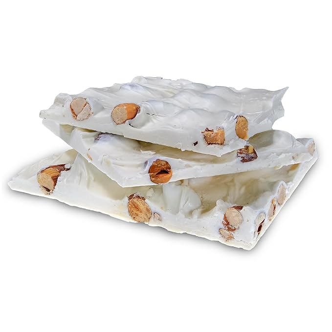 White Chocolate Almond Bark - 1 Pound - Gourmet Handmade Chocolate with Roasted Almonds - 16 Ounces by CandyKorner