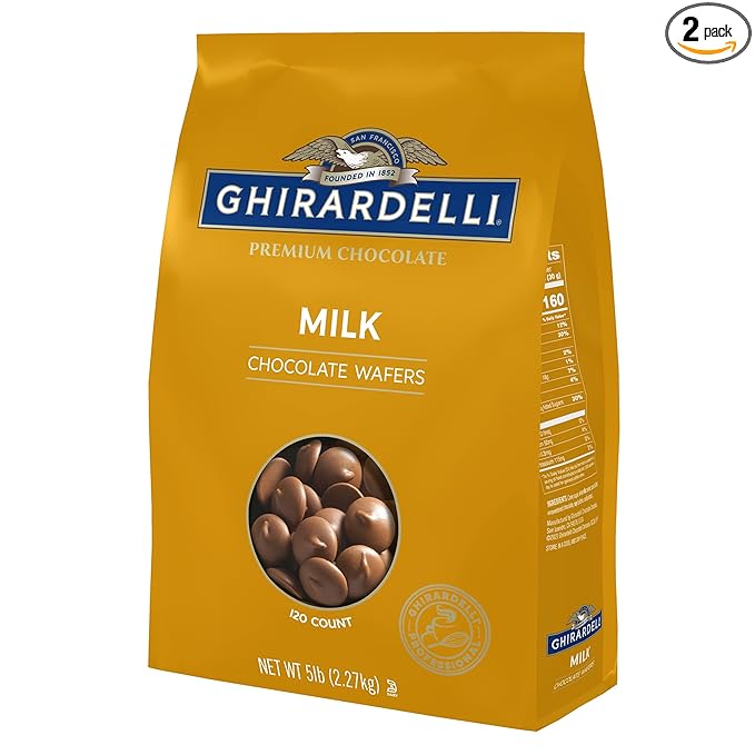 Ghirardelli Chocolate Company Milk Chocolate Wafers 5lb (Pack of 2)