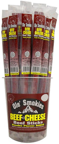 Buffalo Bills Beef &amp Cheese Ole Smokies - 15 Wrapped Beef Sticks Per Tub
