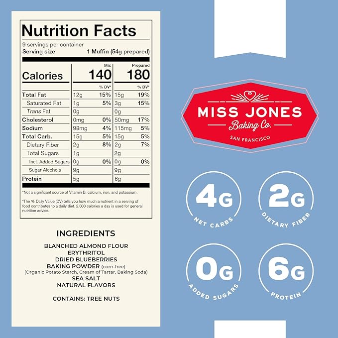 Generic Miss J.ones Baking Co - Muffin Mix Blueberry Keto Gluten Free 10.57 oz (Pack of 6)