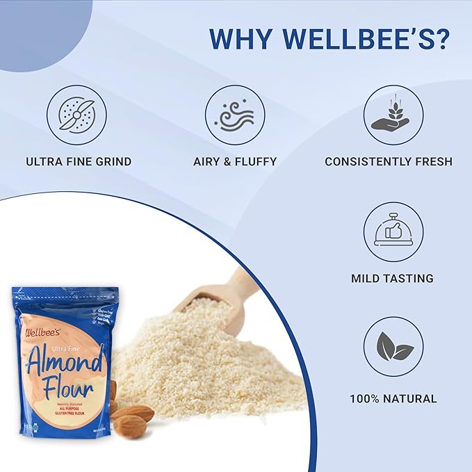 Wellbee's Almond Flour Extra Fine Gluten Free Blanched Low Carb All Purpose 2 lbs