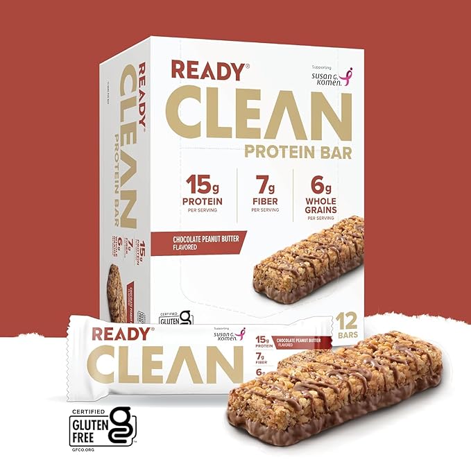 Ready® Protein Bars Bundle - High-Protein Snack with 15g Whey Protein With Flaxseeds and Omega-3s for Sustained Energy Supports Lean Muscle and Recovery - 24CT Total 12 Chocolate Peanut Butter &amp