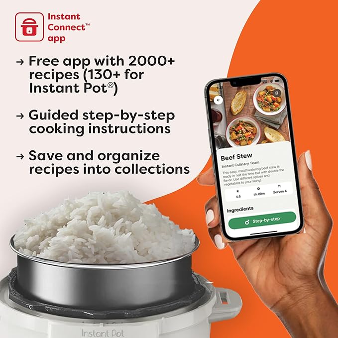 Instant Pot Duo 7-in-1 Electric Pressure Cooker Slow Cooker Rice Steamer Sauté Yogurt Maker Warmer &amp Sterilizer Includes App With Over 800 Recipes Stainless Steel 6 Quart