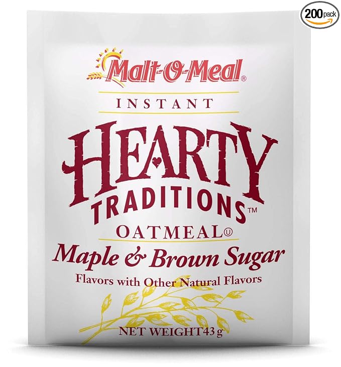 Hearty Traditions Maple and Brown Sugar Instant Oatmeal 1.51 Ounce -- 200 per case.
