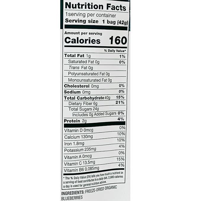 Chelan Ranch Organics Premium Freeze-Dried Organic Blueberries Non-GMO &amp Vegan 1.5 Ounce Bag (12-Pack)