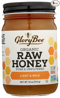 Glorybee Organic Pure Unfiltered Light &amp Mild Raw Honey Non GMO 18 Ounces (Pack Of 6)