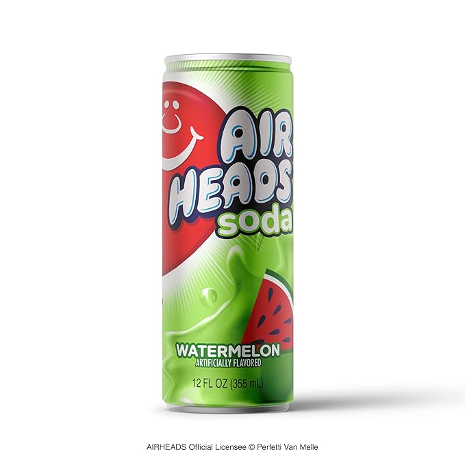 Airheads Soda – 12 Pack of 12oz Sleek Cans | Creamy Fruit Soda with Big Juicy Flavor | Dairy-Free Gluten-Free Kosher (Watermelon)