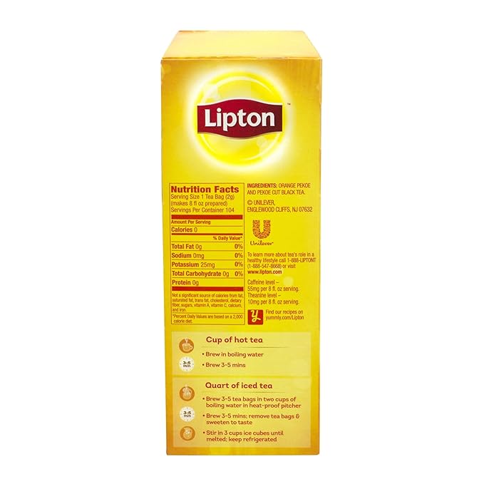 Lipton® 100% Natural Black Tea Bags 1 Oz Carton Of 312