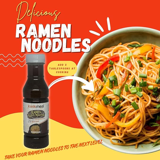 KwikMeal Ramen Taste Master | Ultimate Ramen &amp Noodles Flavor Enhancer | Add to Ramen Noodle Soup &amp Stir-Fried Noodles | Restaurant-Style Seasoning Sauce – 14 Oz (400 g) - 3 Pack