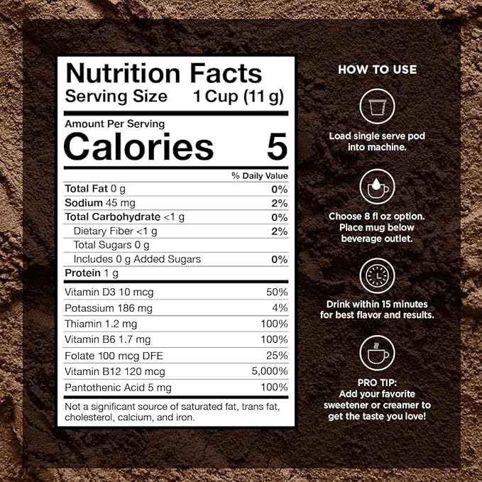 VitaCup Mushroom Coffee Pods Vanilla Flavored Coffee with Chaga Lion’s Mane Vitamins Medium Dark Roast Arabica Beans Single Serve Pods Compatible with Keurig K-Cup Brewers 64 Ct