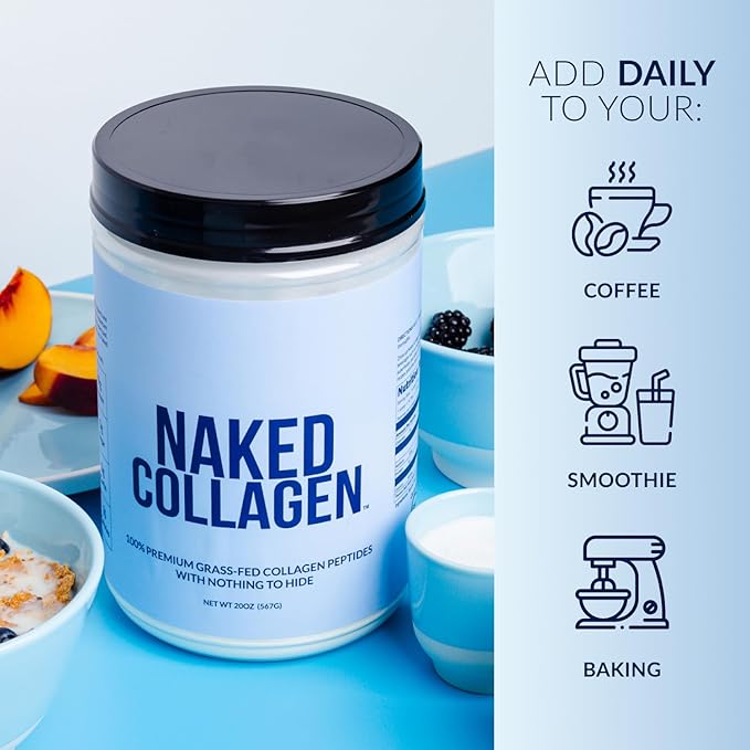 NAKED Whey Isolate Protein Powder (28 Servings) Collagen Peptides Protein Powder 20oz (60 Servings) – Grass-Fed Zero Carb Unflavored Non-GMO Gluten Free Keto Paleo Friendly