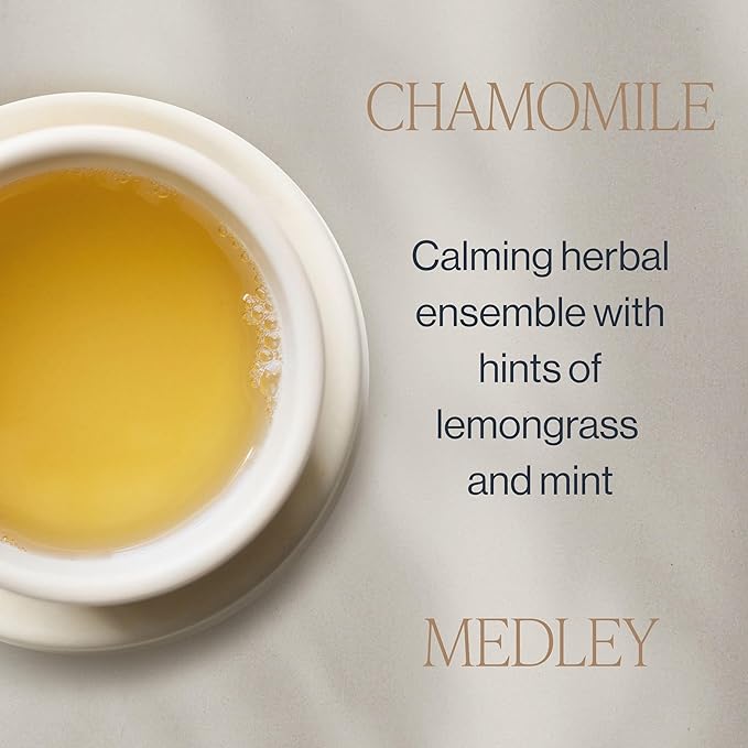 Rishi Tea Chamomile Medley Herbal Tea - Organic Caffeine Free Loose Leaf Tea Calming Chamomile Flowers with Lemon Verbena &amp Mint - 4 Ounces 28+ Servings