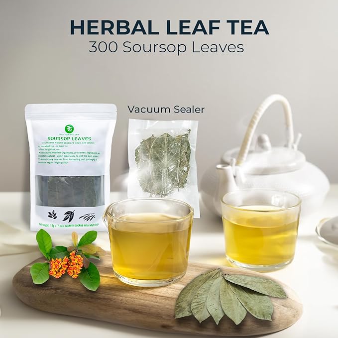 Soursop Leaf Tea with Licorice Root &amp Celastrus Hindsii Re-Steep Whole Leaf 5.22oz Refreshing &amp Sweet Re-Steep Natural Herbal Tea Blend No Sugar Added